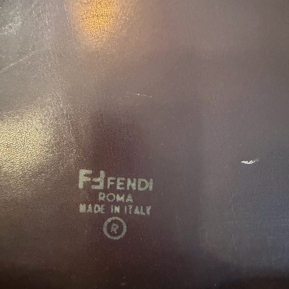 Fendi Brown Leather Logo Interior with Gold Stamp - Picture 4 of 11